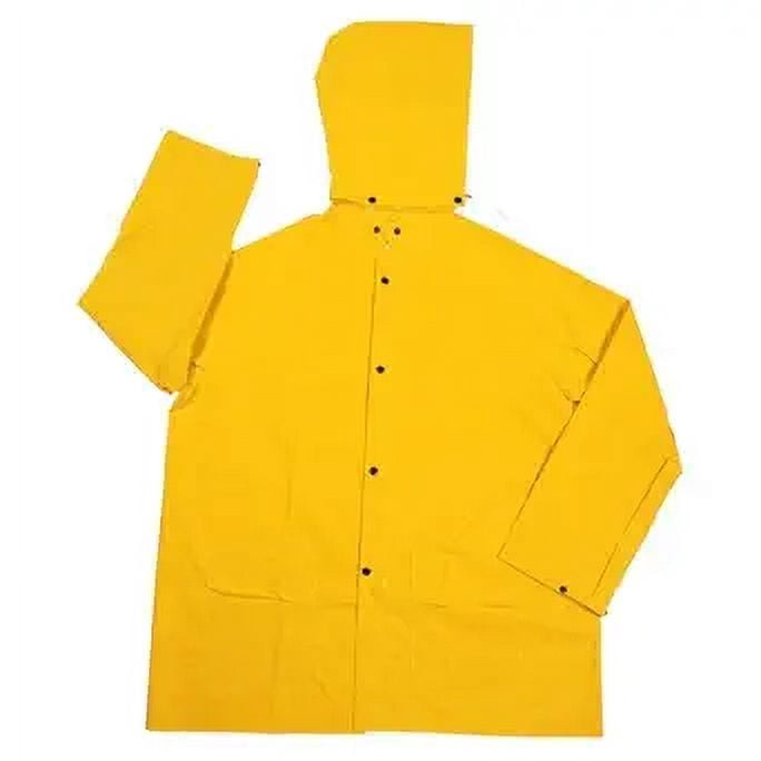 Cordova RJ352Y2XL Stormfront .35 MM PVC/Polyester, Yellow 2-Piece Rain Jacket, Corduroy Collar, Storm Fly Front, Detachable Hood, 2X-Large