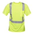 thumbnail image 1 of Cordova V4113XL Cor-Brite Type R, Class II, Lime Birdseye Mesh T-Shirt, Short Sleeves, Chest Pocket, 2-Inch Silver Reflective Tape, 3X-Large, 1 of 3