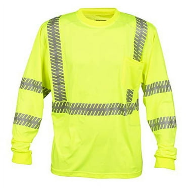 Cordova V561L Cor-Brite Type R, Class III, Comfort Stretch T-Shirt, Long Sleeves, Chest Pocket, 2-Inch Silver Reflective Tape, Large
