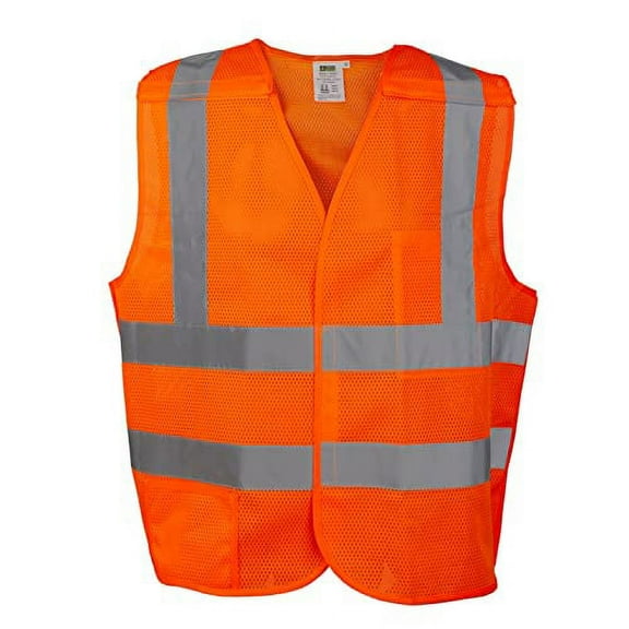 Cordova VB230P3XL Type R, Class II, 5-Point Breakaway Vest, Orange Mesh, One Outside Pocket, One Inside Pocket With Hook & Loop Closure, 2-Inch Silver Reflective Tape, 3X-Large