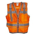thumbnail image 1 of Cordova VS295XL Type R, Class II, Heavy Duty, Orange Mesh Surveyors Vest, Snap Closure, 2-Inch Silver Reflective Stripes, Gray Nylon Woven Trim, Large Rear Tablet/Plans Snap Pocket, X-Large, 1 of 2