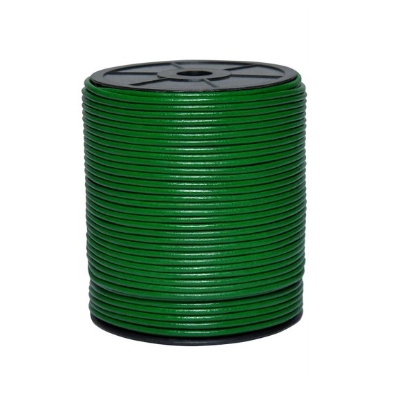 Cords Essentials Round Genuine Leather String Cord, Rope for Jewelry Making, Necklaces, Bracelets, Kumihimo Braiding, Wraps, Crafts and Hobby Projects (LIGHT GREEN, 3 MM)