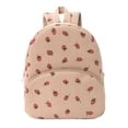 thumbnail image 1 of Corduroy All Over Strawberry Print Backpack Multi Front Pocket Lightweight Waterproof Teen Back To School Casual Daypack, 1 of 5