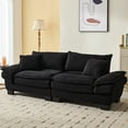 thumbnail image 1 of Corduroy For Apartment, Dorm - Deep Seat With Pillows Frame Breathable Fabric 85lb Weight Upholstered Office, 23in Spacious 2 Included Construction Black, 1 of 5