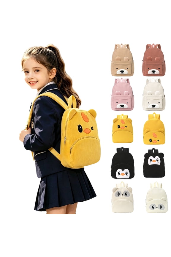 Corduroy Backpack Cute Animal Backpack for Back-to-School Gifts and Birthday Gifts(Yellow2)