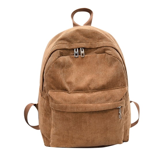 Corduroy Backpack,Cute Backpack Casual Striped Bookbag Lightweight Corduroy Book Bag for Travel