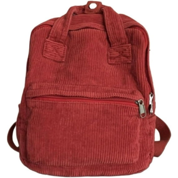 Corduroy Backpack Cute Large Capacity Aesthetic Backpack Cute Canvas Backpack Casual Travel Daypacks (Brown)