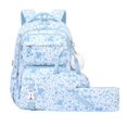 thumbnail image 1 of Corduroy Backpack Set 3 Piece School Bag Set Blue Printed Backpack for Teens Large Capacity Student Backpack with Crossbody Bag Travel Daypack Gift for Students Back to School Essentials, 1 of 1
