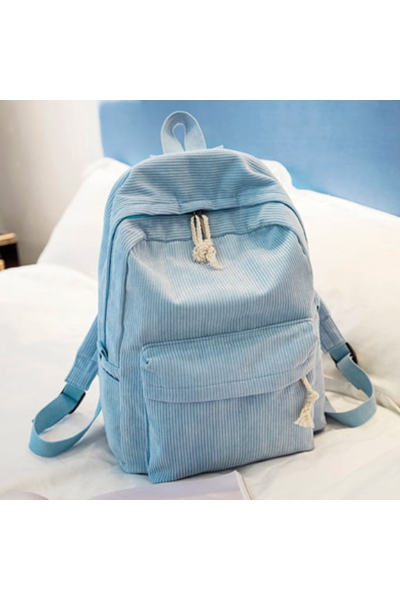 Corduroy Backpack Vintage Fluffy Plush Solid Color School Bags Casual Daypack