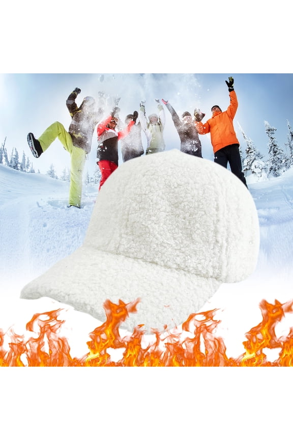 Corduroy Baseball Cap with Faux Lamb Wool Lining, Adjustable Winter Warm Hat for Men and Women, Outdoor Cold Weather Beanie for Travel and Sports Activities