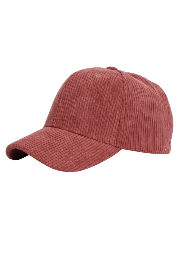 Corduroy Baseball Cap For Men Women Sports Hats Warm Outdoor Travel Bundle Stylish Everyday Use Red