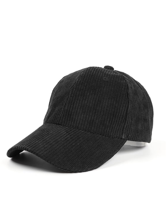 Corduroy Baseball Cap for Women Men Adjustable Vintage Low Profile Constructed Solid Dad Hat Unisex Lightweight Curved Brim Trucker Cap Plain Blank Sun Hat for Outdoor Travel,Running,Golf,Hiking