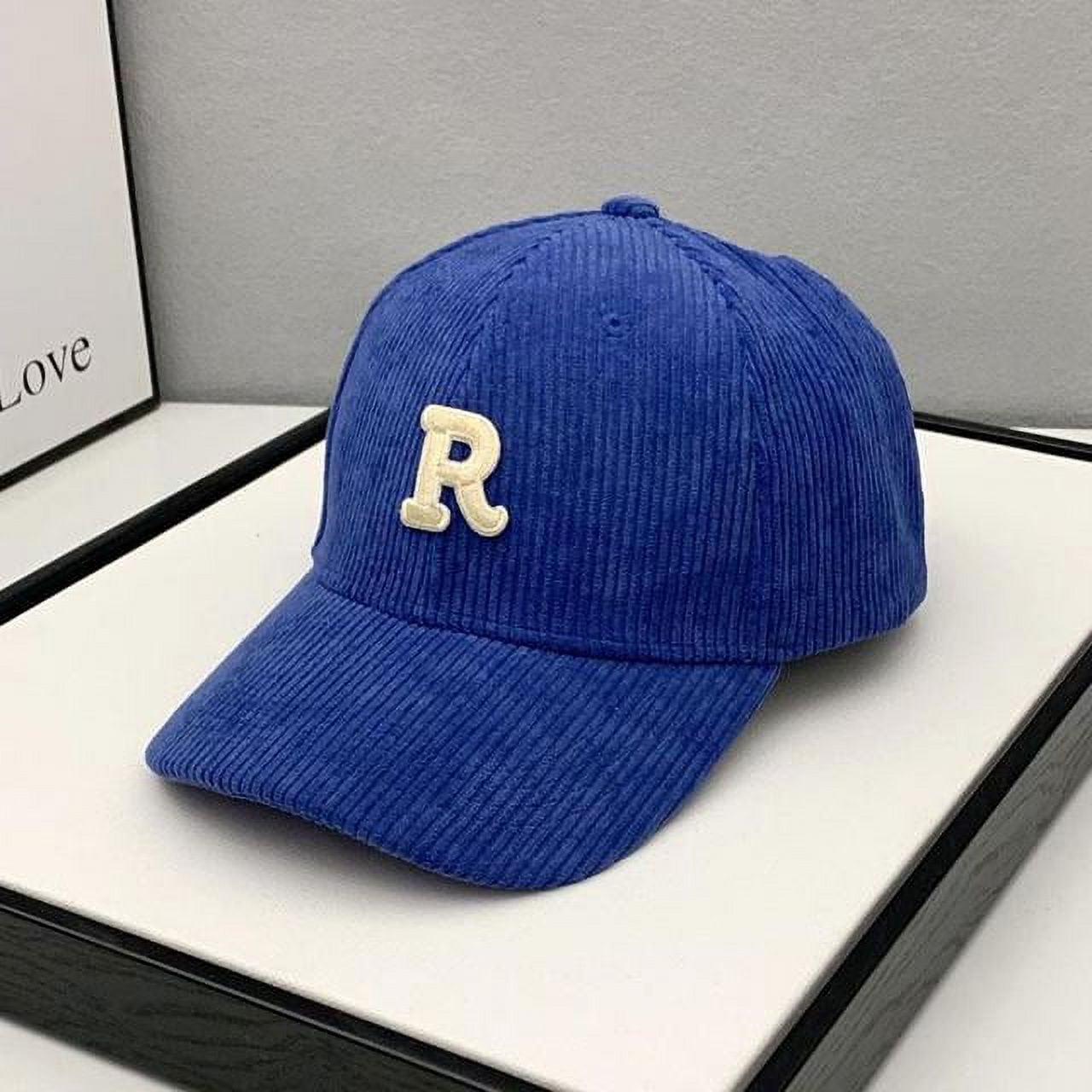 Adjustable Cap R Logo Baseball Cap Corduroy Baseball Cap For Woman