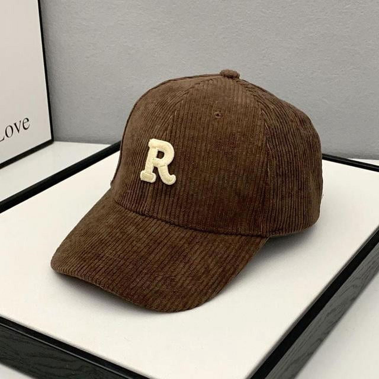 Letter R Hat Corduroy Baseball Cap for Woman Letter R Snapback Hats for Women ...
