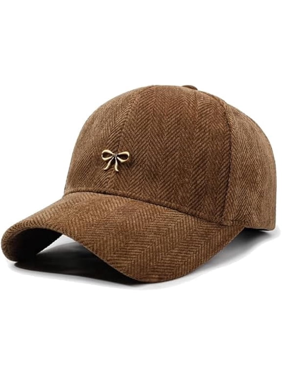 Corduroy Baseball Cap for Women Chic Bow Tie Headwear Trucker Hats Visor Hat Outdoor