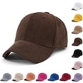 thumbnail image 1 of Corduroy Baseball Cap for Women and Men Adjustable Vintage Low Profile Solid Color Dad Hat Wine One Size, 1 of 3