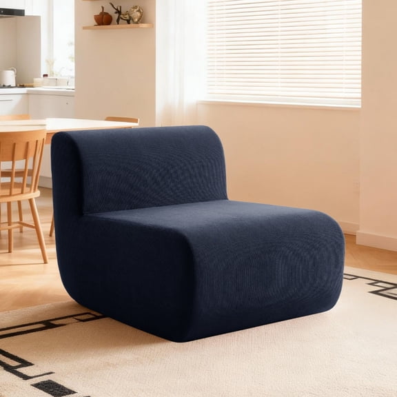 Corduroy Bean Bag Chair, Comfy Floor Couch with Back Support,Floor Sofa Couch Chair for Adults and Kids, for Living Room Bedroom Apartment Dorm,Dark Blue