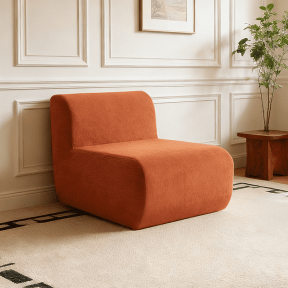 Corduroy Bean Bag Chair, Comfy Floor Couch with Back Support,Floor Sofa Couch Chair for Adults and Kids, for Living Room Bedroom Apartment Dorm,Orange