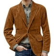 thumbnail image 1 of Corduroy Blazer Men Casual Sport Long Sleeve Suit Jacket Corduroy Dress Work Wear Coat Single Breasted Workout Tweed Mens Blazer Vintage Business Blazer Dwelliawo Brown M, 1 of 5