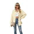 thumbnail image 1 of Corduroy Button Down Shirts for Women Dressy Casual Long Sleeve Loose Fit Shacket with Pocket XXL, 1 of 7