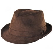 Corduroy C-Crown Trilby Fedora Hat - XXL - Dark Brown