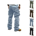 thumbnail image 1 of Corduroy Cargo Pants for Men Fall Winter Casual Loose Windproof Work Pants with Pockets Trousers, 1 of 1