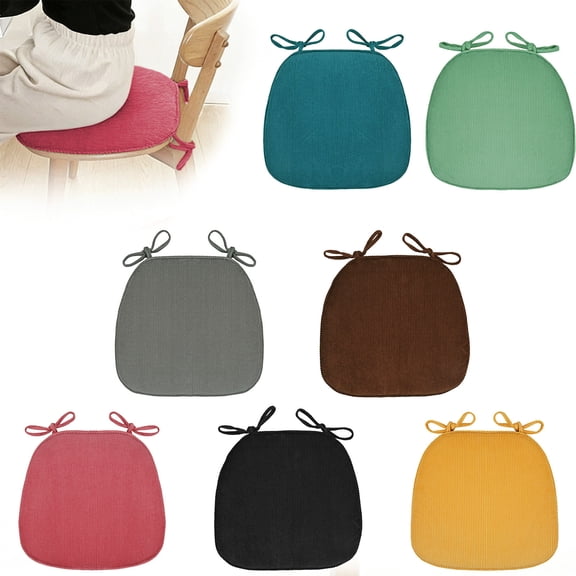 Corduroy Chair Cushion Thickened | Soft Furry Seat Pad for Office & Home | 16.9"x16" Cotton Spandex | Non-Slip Strap, Removable Washable Cover | Multiple Colors, Cozy Comfort for Long Sitting