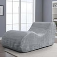 thumbnail image 1 of Corduroy Chaise Lounge Chair Couch Indoor Boneless Oversized High-Density Sponge Soft Sofa Human Body Curves for Yoga, Light Grey, 1 of 14