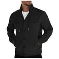 thumbnail image 1 of Corduroy Coat for Men Button Down Drawstring Stand Collar Casual Jackets with Pockets Fall Winter Outerwear (L, Black), 1 of 6
