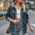 thumbnail image 1 of Corduroy-Coats for Women Trendy Leopard Printed Button-Down Collared Shackets Jackets Ladies Casual Long Sleeve Soft Outerwear Coat, 1 of 7