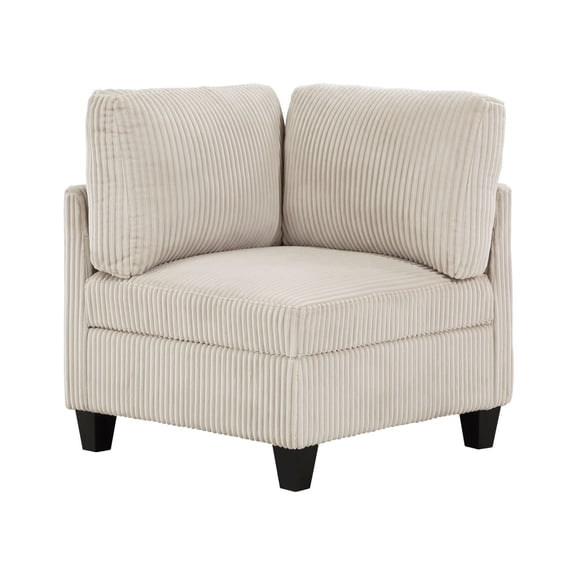 Corduroy Corner Sofa Piece Beige, Modular Sectional Couch, Living Room Furniture with Storage, Modern Home Dcor, 31.5" Seat