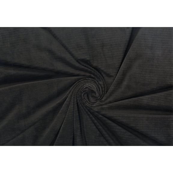 Corduroy Creek Knit Fabric By the Yard Soft Corduroy for Sewing (BLACK, ByYard)