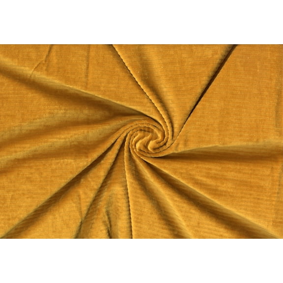 Corduroy Creek Knit Fabric By the Yard Soft Corduroy for Sewing (MUSTARD, ByYard)