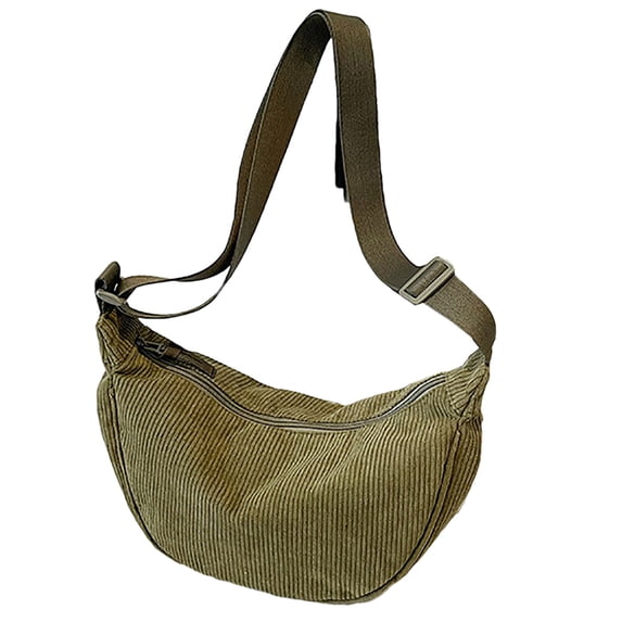 Corduroy Crossbody Shoulder Bag For Women,Slouchy Hobo Bag,Multi Pockets Organizer,Adjustable Strap,Soft Durable Corduroy,Lightweight Portable,Student Work Daily Travel Fashion Cloth Bag