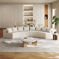 thumbnail image 1 of Corduroy Curved Sectional Sofa with 8 Pillows,Curved Symmetrical Modular Semi Circular Sofa Sectional for Bedroom, Living Room, Office for Leisure Or Nap, Reading Room, and Lobby(Four Modules)(Beige), 1 of 7