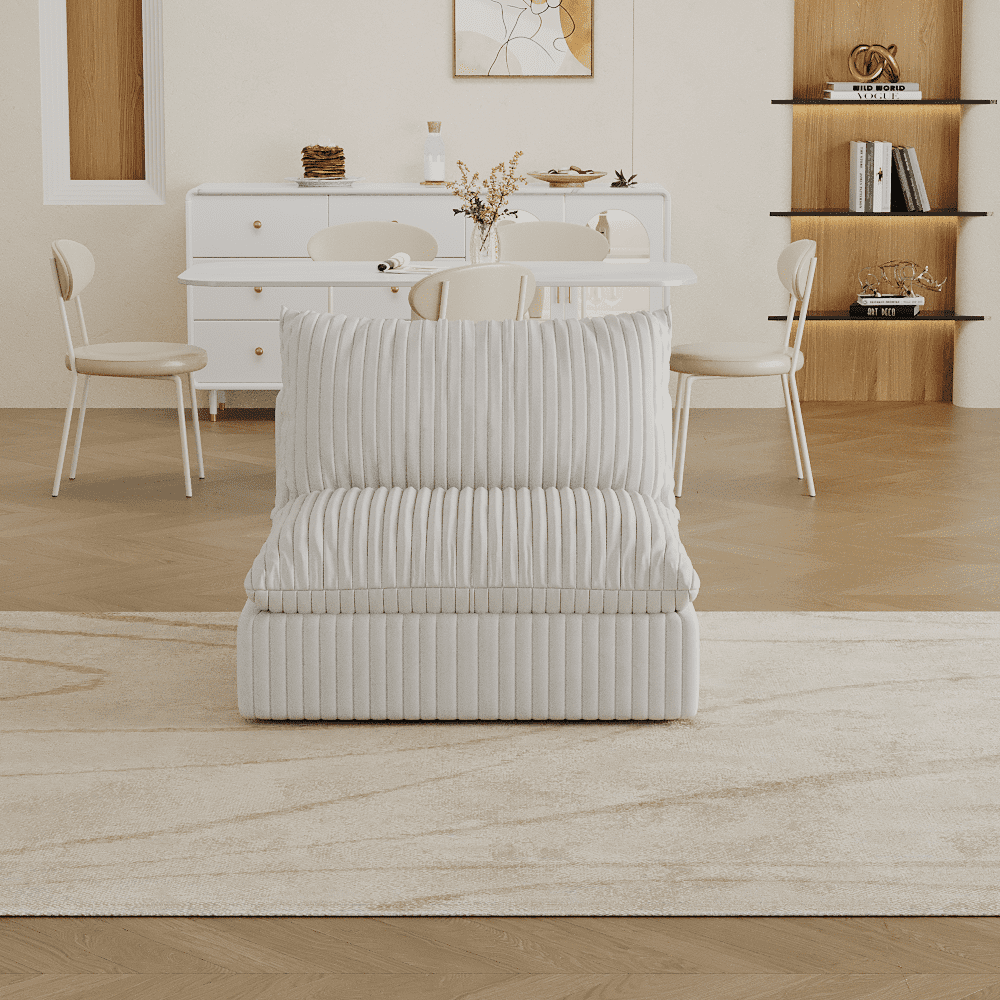 Corduroy Deep Seat Sofa Couch with Removable Cushions, No Assembly Needed, Ideal for Living Room, Bedroom, Apartment, Conference Room