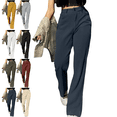 thumbnail image 1 of Corduroy Dress Pants Women Elastic Waist Button Down Business Casual Trousers Fashion Comfy Wide Leg Pant Fall Winter Trendy Thick Warm Officewear & Workwear, 1 of 5