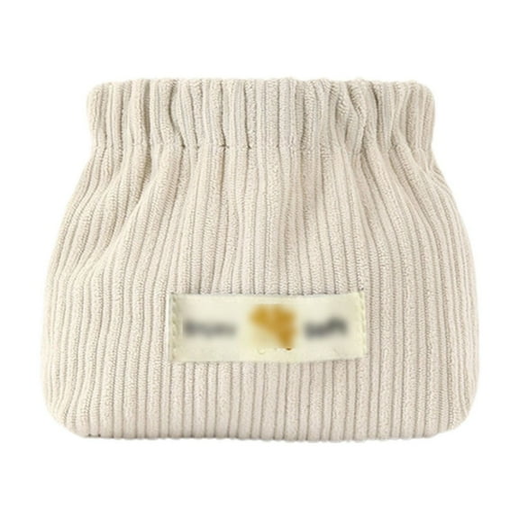 Corduroy Elastic Hair Tie Organizer and Holder Clip for Girls Women Portable Hanging Desktop Travel Storage Box Cosmetic Makeup Bag Purse Toiletry Zipper Pouch for Brushes Lipstick Christmas Gifts