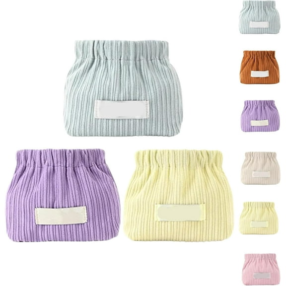 Corduroy Elastic Hair Tie Organizer,Portable Large Capacity Small Cute Hair Accessory Jewelry Storage Organizer,Purse Organizer Pouches