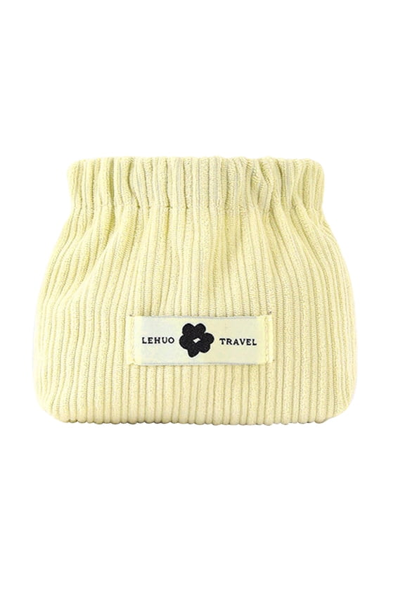 Corduroy Elastic Hair Tie Organizer with Envelope Closure for Hair Accessories Jewelry and Cosmetics Portable Travel Storage Pouch