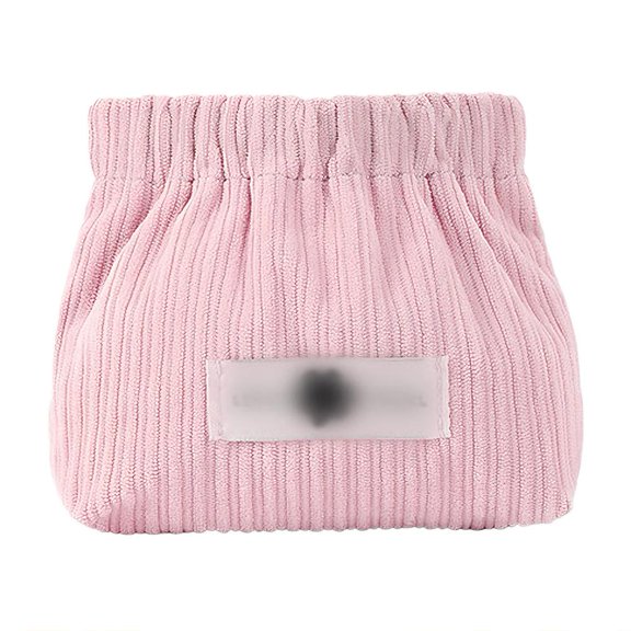 Corduroy Elastic Makeup Bag, New Mini Elastic Hair Tie Organizer, Portable Lightness Small Pouches Travel Storage Bags Toiletry Purse, Case Accessories for Coin Lipstick