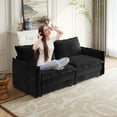 thumbnail image 1 of Modern Corduroy Fabric Loveseat Sofa for Living Room, 2-Seater with 2 Pillows, 1 of 11