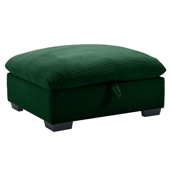 Corduroy Fabric Ottomans Footrest to Combine with 2 Seater Sofa, 3 Seater Sofa and 4 Seater Sofa Corduroy (Green)