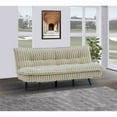 thumbnail image 1 of Corduroy Fabric Plush Futon Sofa Bed with Angled Legs, Living Room Sofa Couch Padded Tufted, Beige, 1 of 6