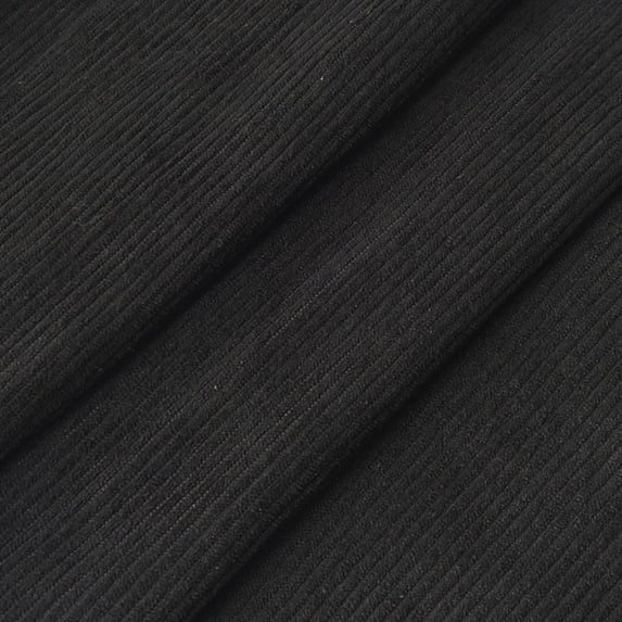 Corduroy Fabric by The Yard, 59" Wide 8 Wale Non-Stretch Corduroy Material for Breathable Soft Upholstery Fabric for Pillow Covers Sofa Covers Garments DIY Crafts ,Black