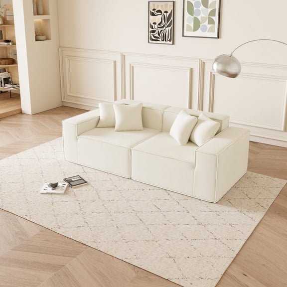 Corduroy-Filled Loveseat / Easy to Set Up, Ideal for Modern Home Decor