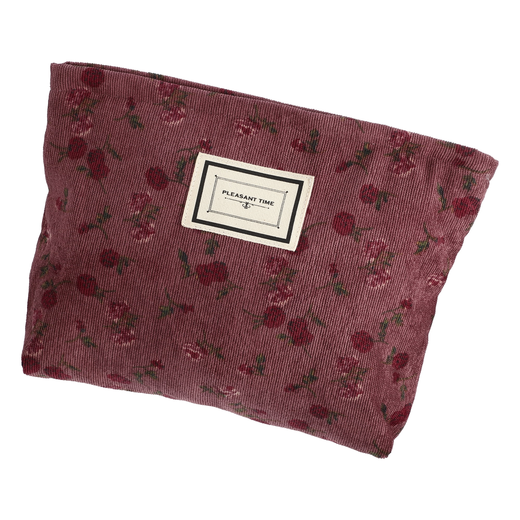 Corduroy Cherry Bow Cosmetic Bag