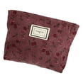 thumbnail image 1 of Corduroy Floral Makeup Bag Zipper Flower Cosmetic Pouch Aesthetic Women Cosmetic Bags Coin Purse Red, 1 of 7