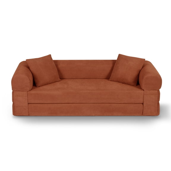 Corduroy Foldable Sleeper Sofa Bed, 80" Multi-Functional Boneless Convertible Couch with Storage Space, Portable Compressed Floor Sofa Bed for Guest Room Apartment