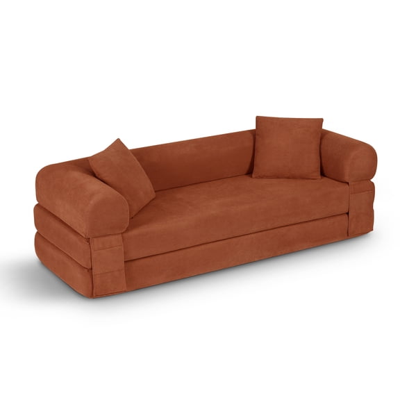 Corduroy Foldable Sleeper Sofa Bed, 80" Multi-Functional Boneless Convertible Couch with Storage Space, Portable Compressed Floor Sofa Bed for Guest Room Apartment